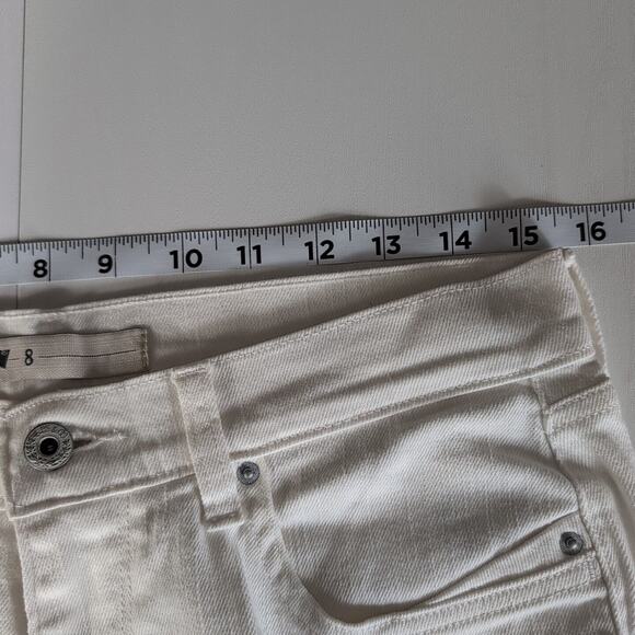 Levi's Womens Capri Jeans White Denim High Rise Pockets Cuffed Stretch Size 8 - Picture 10 of 16